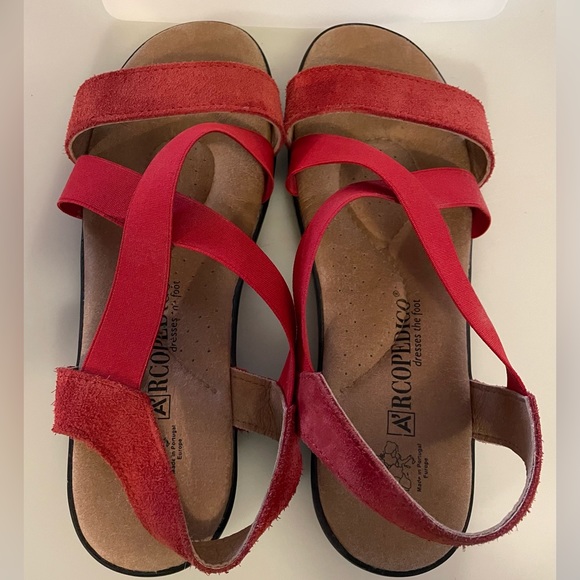 Red A’rcopedico Made in Portugal Sandals - Picture 1 of 5